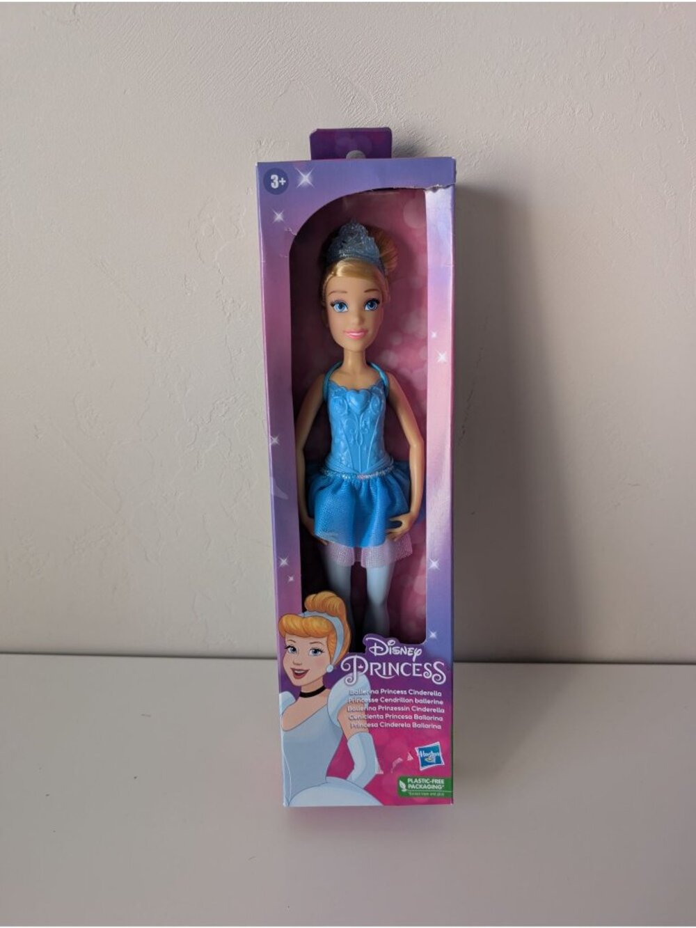 Disney Princess Cinderella Ballet Doll In Blue Dress 3+ By Hasbro